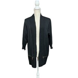 Black‎ Open-Front Sweater